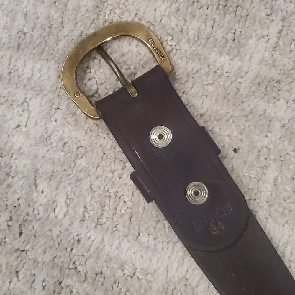 Bianchi | Brass Buckle Leather Belt